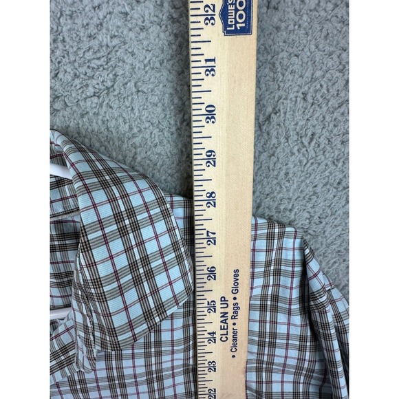 Peter Millar Shirt Mens Large Gray White Plaid Button Up Stretch Long Sleeve Men - Picture 5 of 6